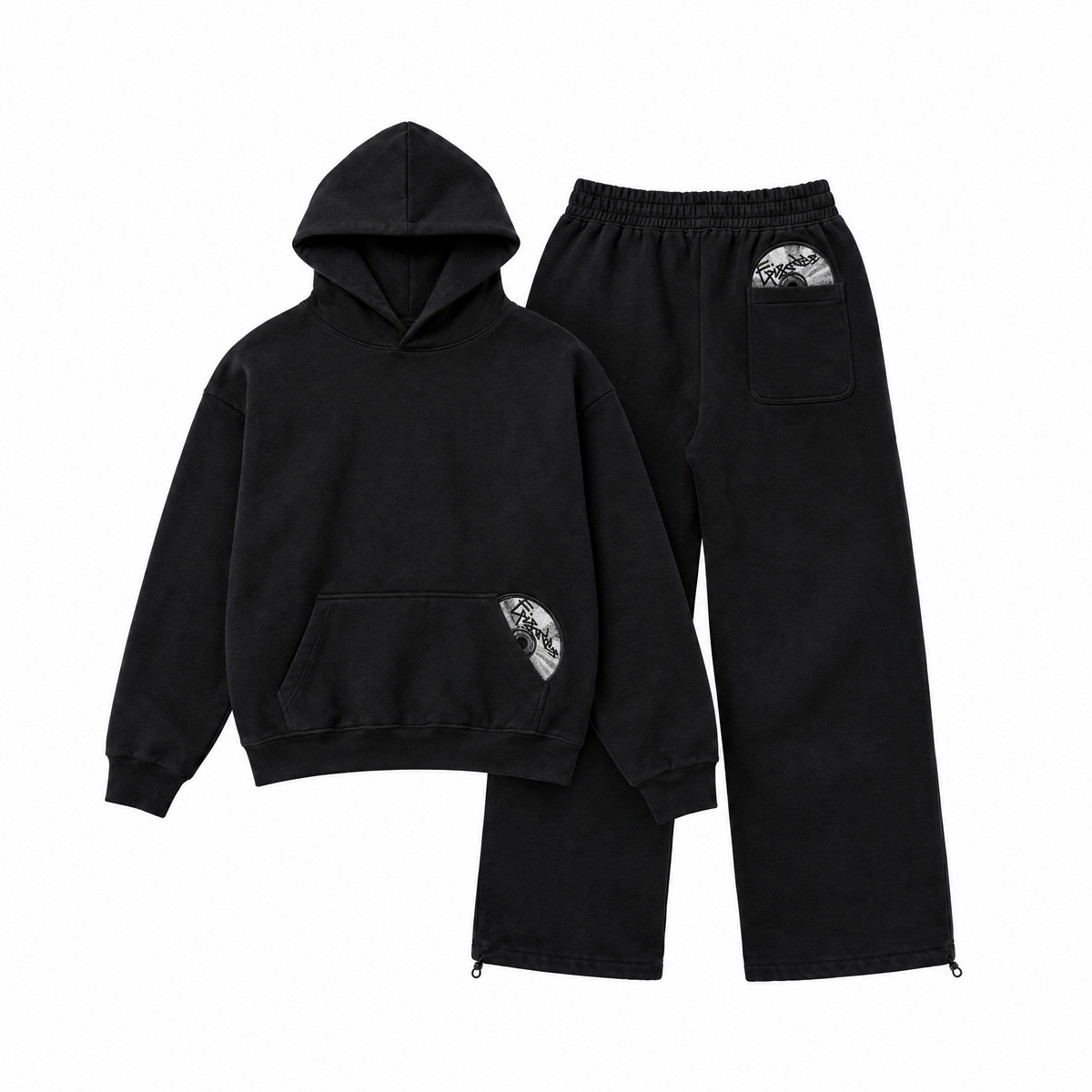 DISC tracksuit hoodie and jogger - black