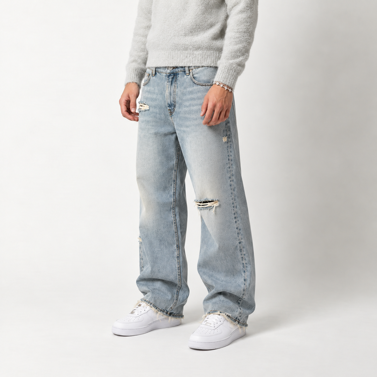 VINTAGE - DISTRESSED DENIM - side fit