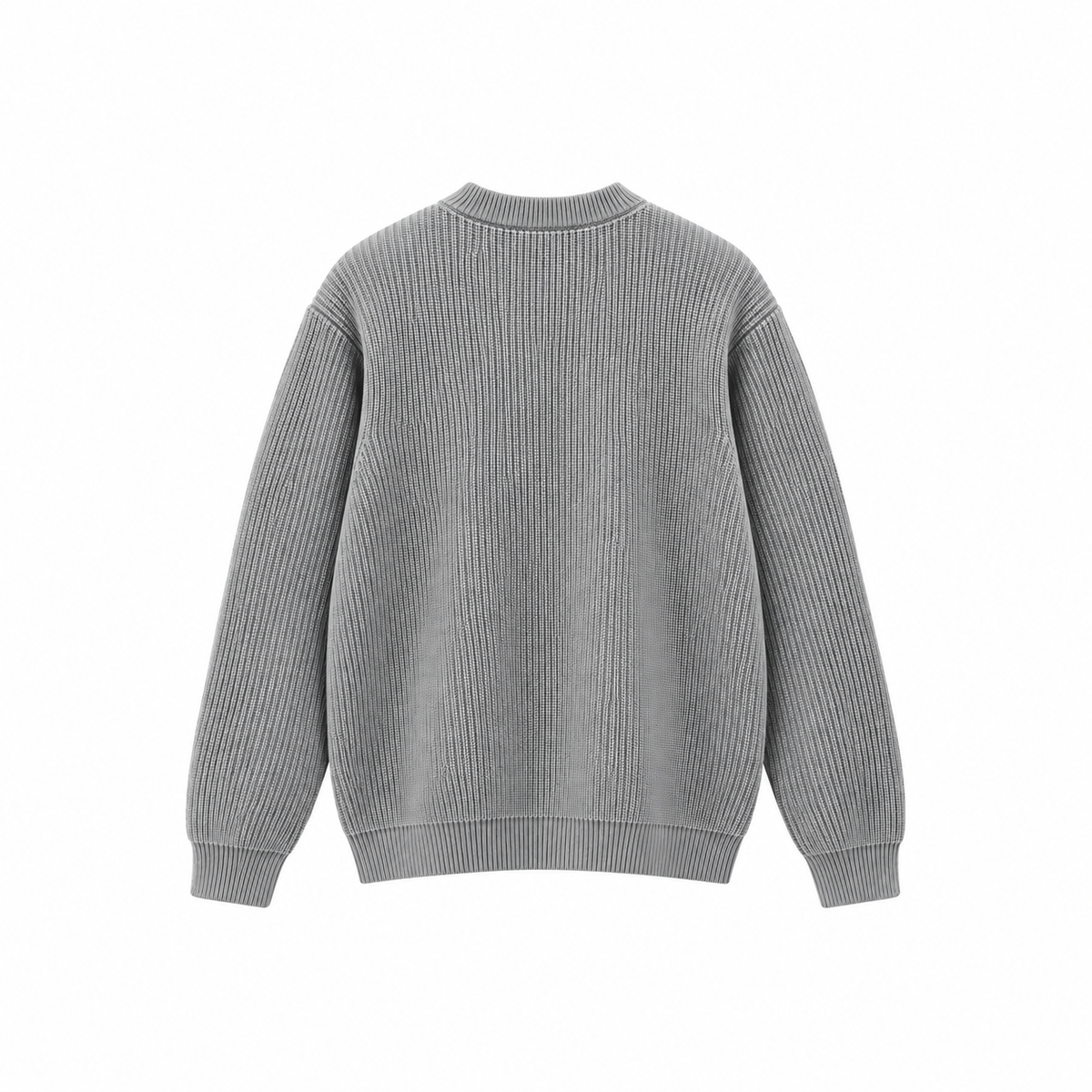 HARU knit sweater light grey back — AI-generated view based on front