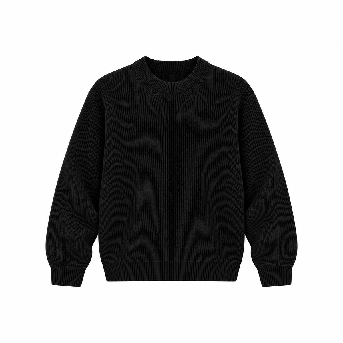 HARU knit sweater Black — front on white
