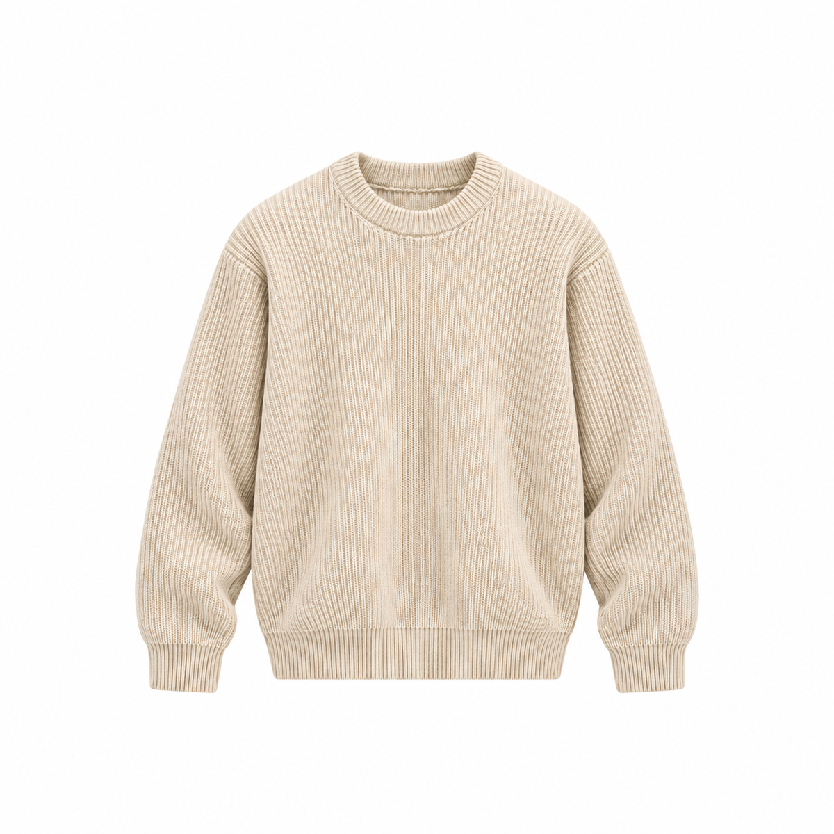 HARU knit sweater Apricot — front on white