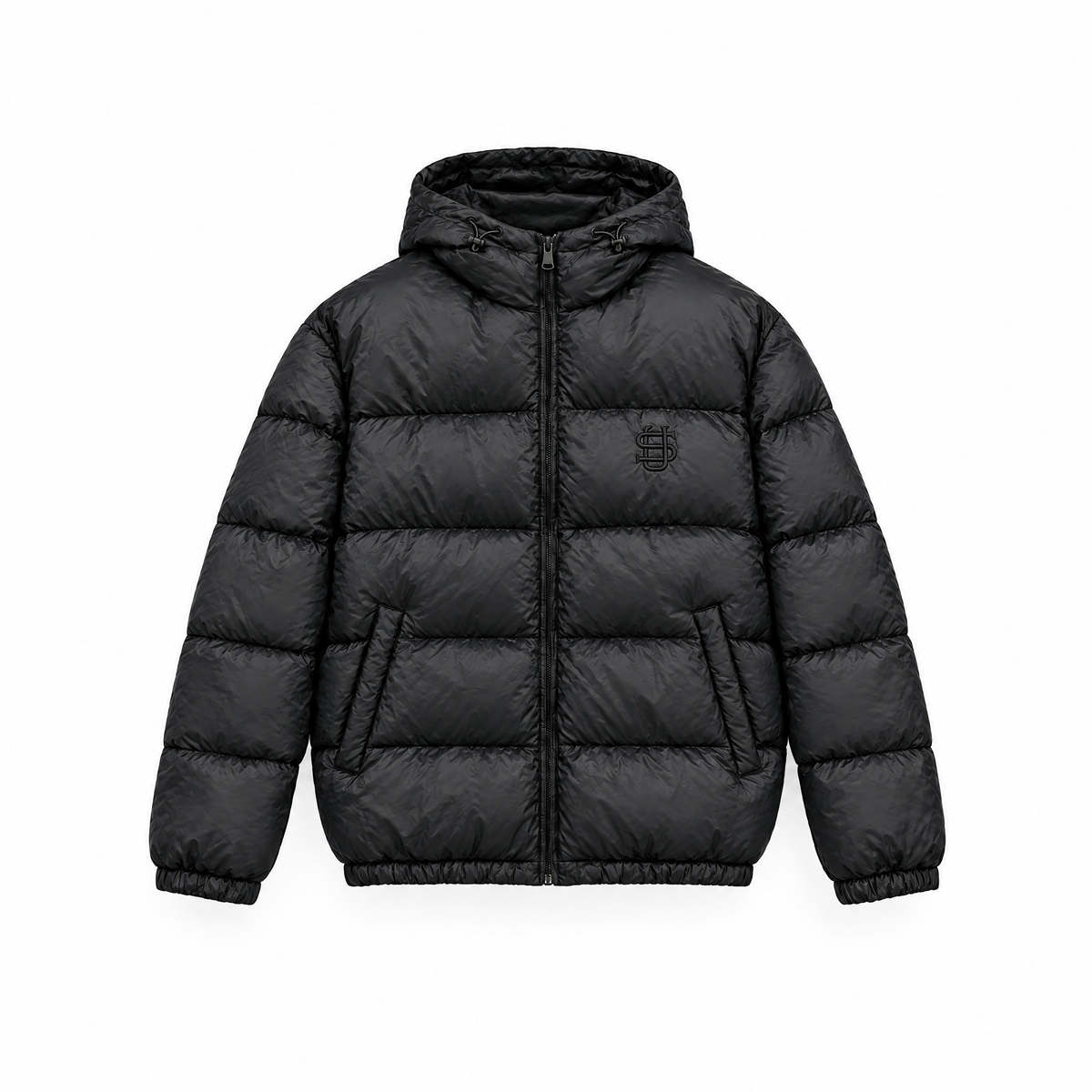 Nival black puffer jacket front