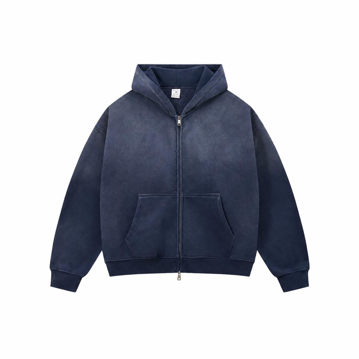 VELTO zip hoodie Navy front