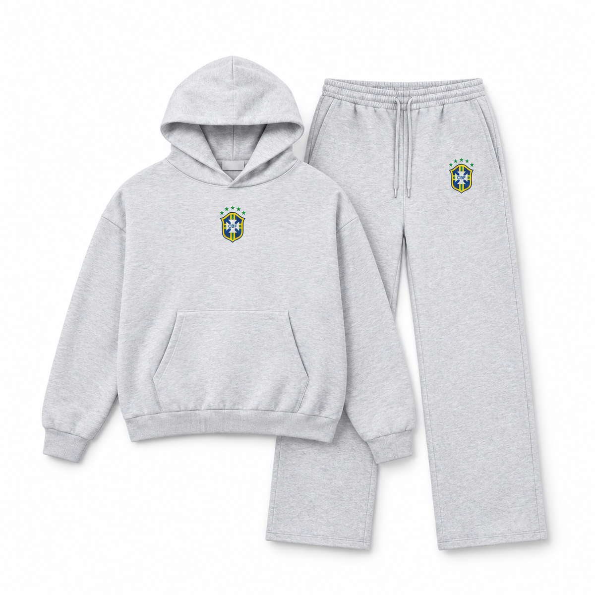 BRASIL tracksuit in grey — hoodie and wide-leg trousers