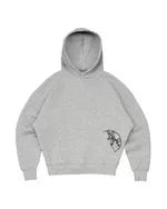 Embroidered Streetwear Essentials - Grey Hoodie