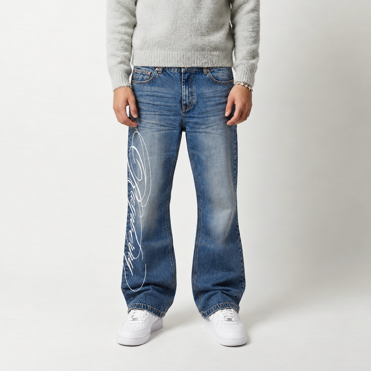 SCRIPT - PRINTED JEANS - front fit