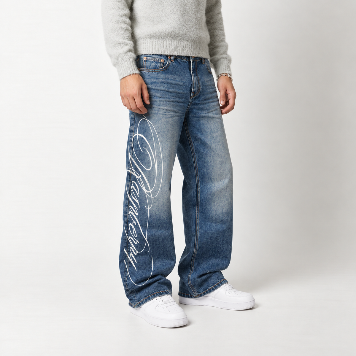 SCRIPT - PRINTED JEANS - side fit