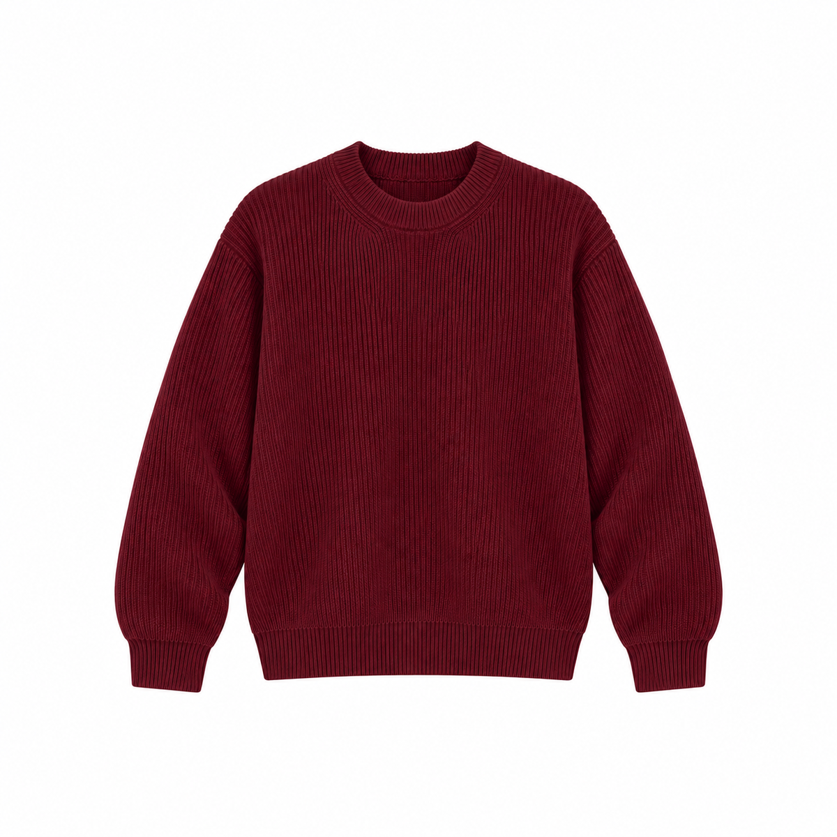 HARU knit sweater Wine Red — front on white