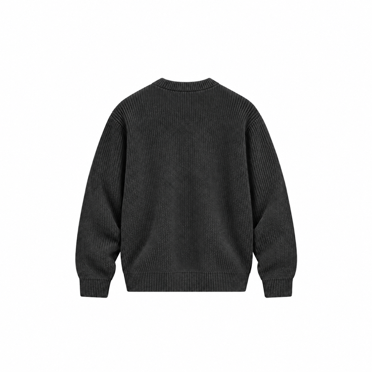 HARU knit sweater dark grey back — AI-generated view based on front
