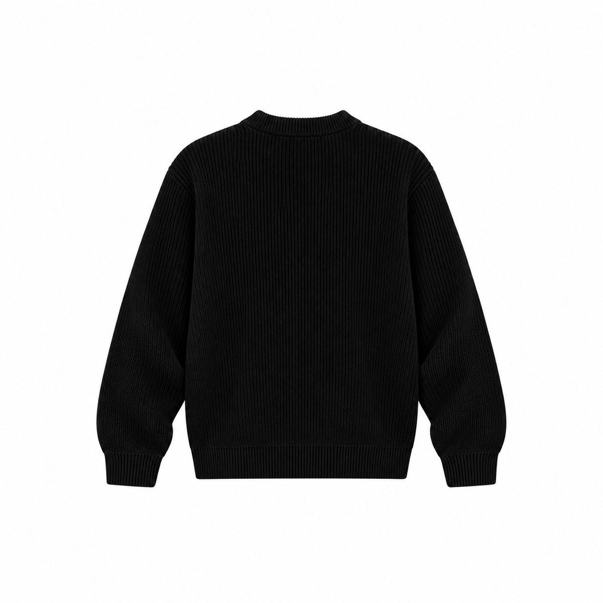 HARU knit sweater black back — AI-generated view based on front
