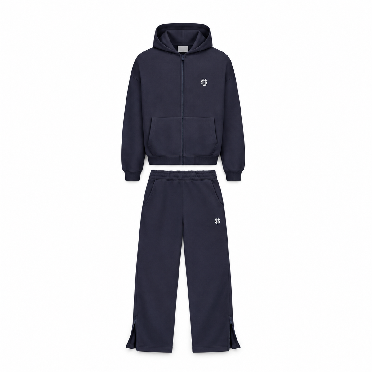 SOVEN Navy zip flare tracksuit, product view