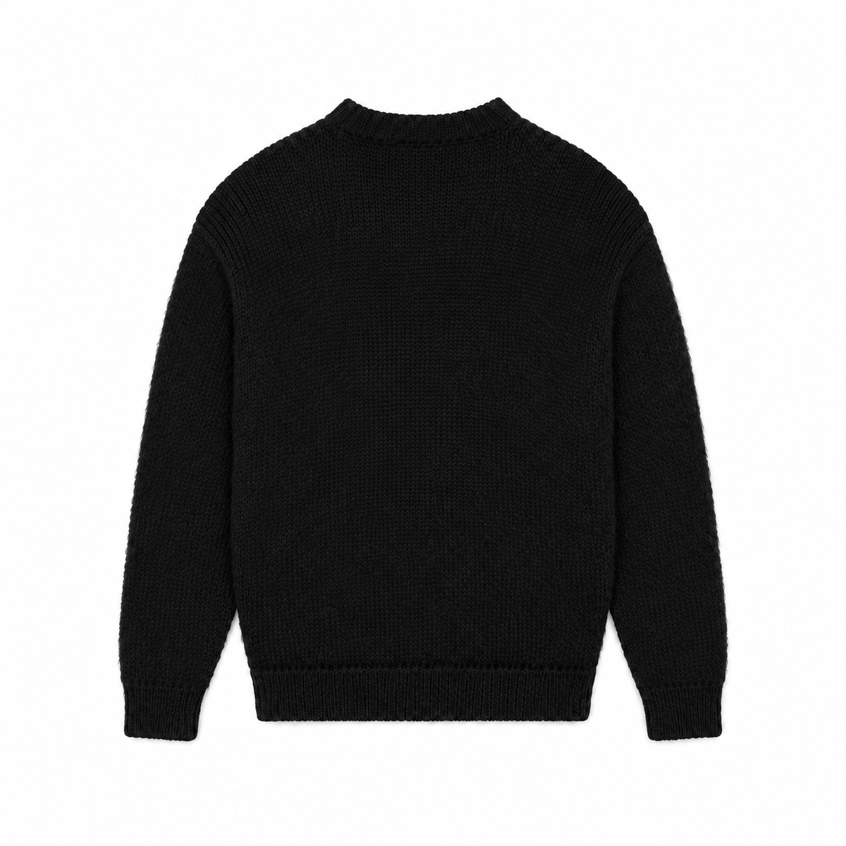 STRANGER — KNIT SWEATER Black back - AI concept, supplier verification pending