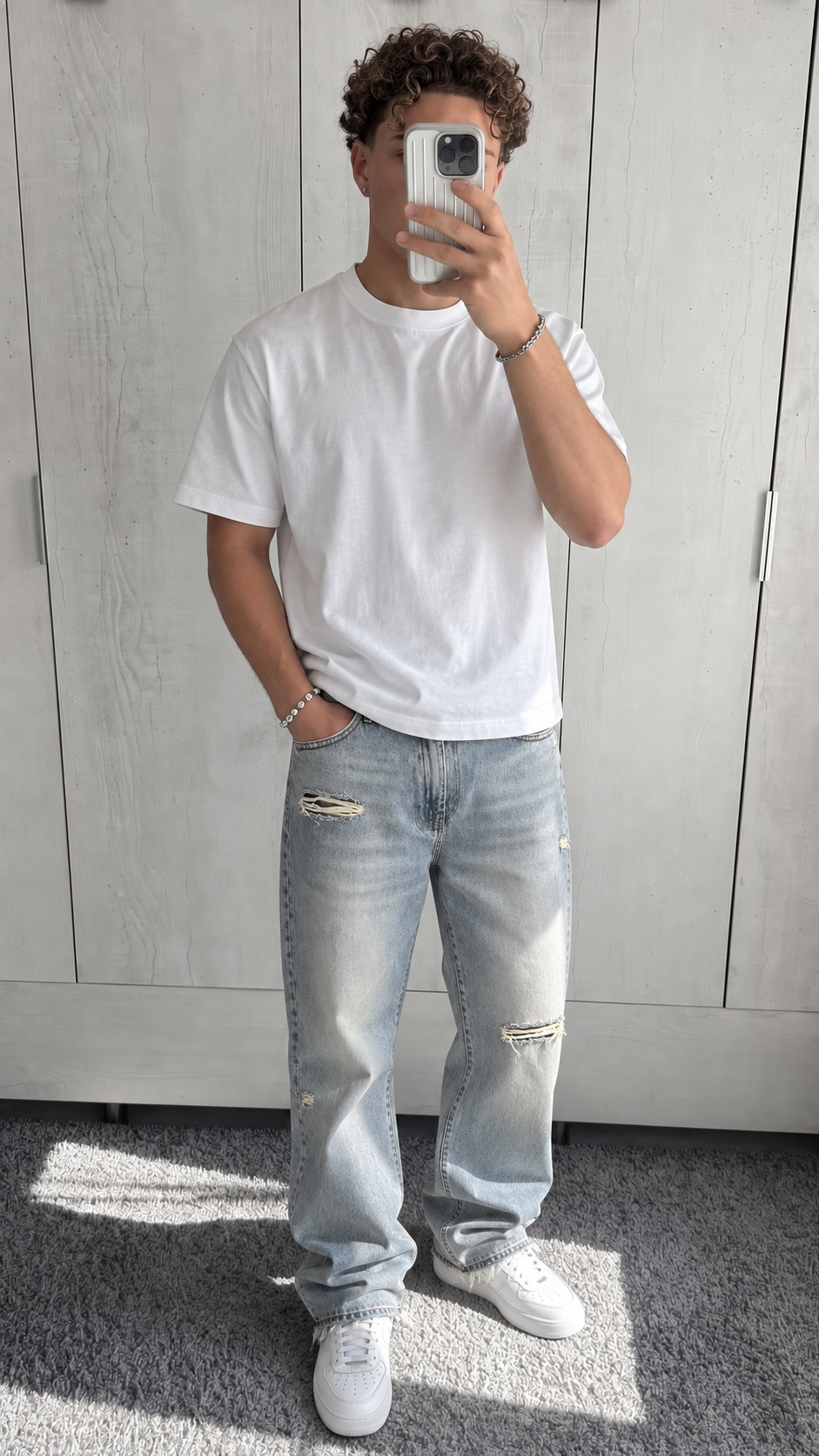 Vintage Washed Distressed Denim - mirror